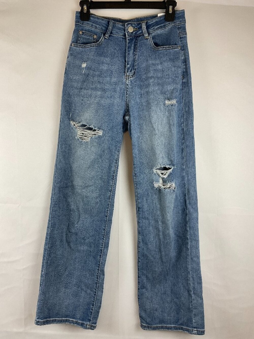 Jil Sander Jeans 28 Blue Distressed Straight-Wide Leg